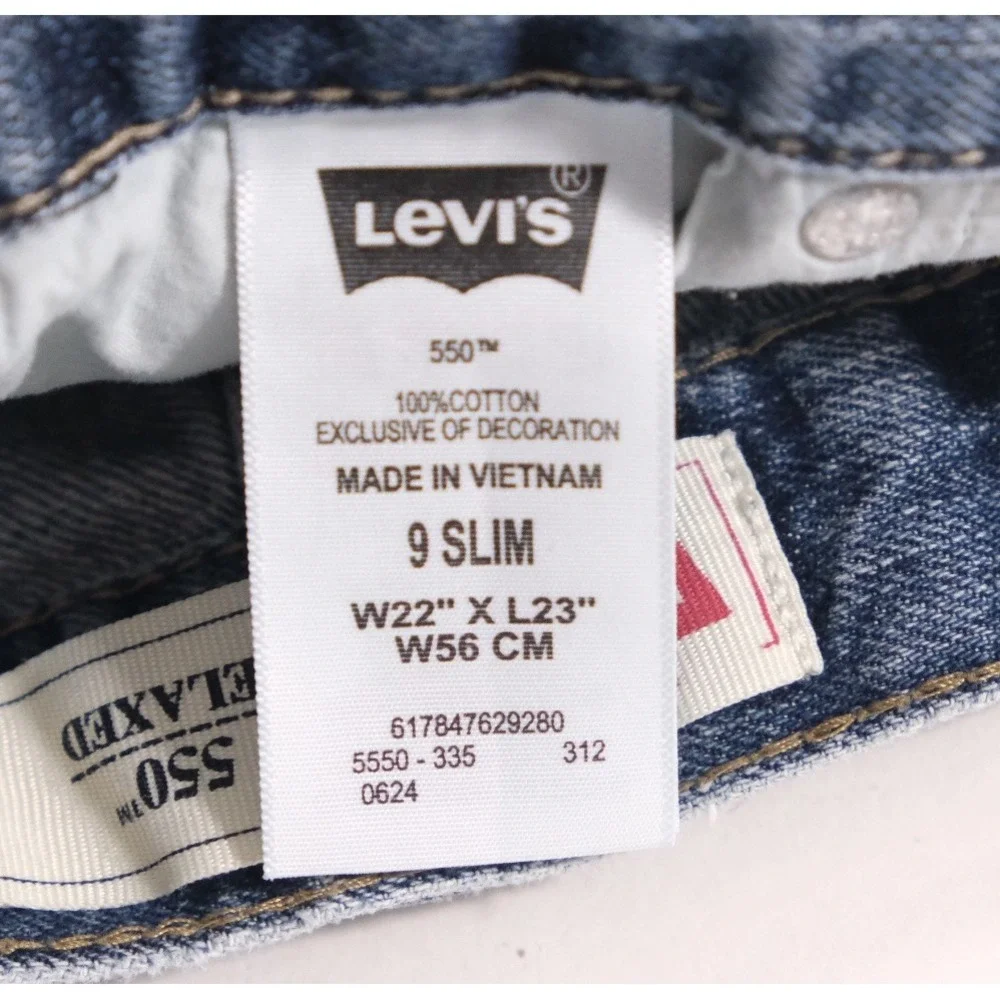 Levi's Jeans Kids 9 Slim Blue 550 Relaxed Fit Denim Cotton Medium Wash Pants